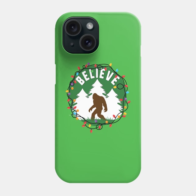 Believe Bigfoot Christmas Phone Case by Astramaze