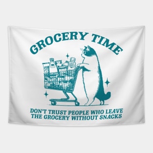 Grocery Time Funny Cat Shirt / Funny Cat Meme Shirt / Ironic Shirt / Weirdcore Clothing / Oddly Specific / Unhinged Tapestry