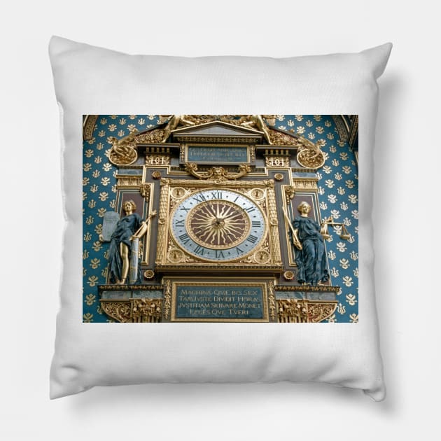 Palace of Justice clock, Paris (C019/9269) Pillow by SciencePhoto