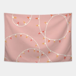 Pink and yellow strong of lights Tapestry