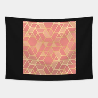 Pink and Gold Geo Tapestry