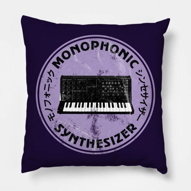 Analogue Synthesizer Vintage Retro Synth Art for Electronic Musician Pillow by Atomic Malibu