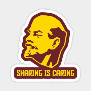 Sharing is Caring - Lenin - Yellow Magnet