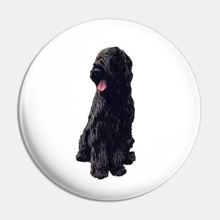 Briard Dog - Black Beauty Pin