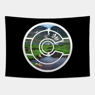 Denver, Colorado Mountains - Colorado Flag Tapestry