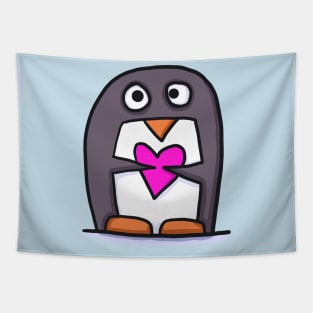 penguin with heart Tapestry