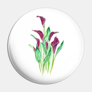 purple calla lily watercolor Pin