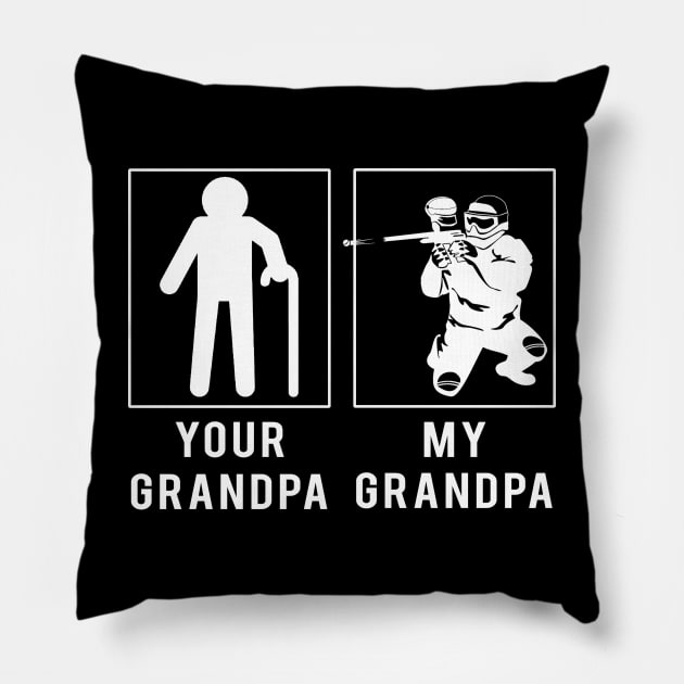 paintball your grandpa my grandpa tee for your grandson granddaughter Pillow by MKGift