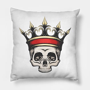 Human Skull in crown Pillow