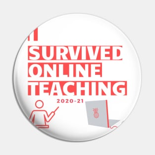 I survived online teaching funny logo covid homeschool mum dad Pin