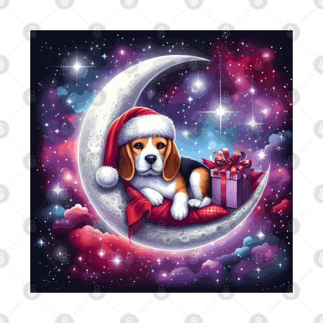 Beagle Dog On The Moon Christmas by Graceful Designs