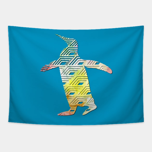 Penguin Watercolor Tapestry by Shrenk