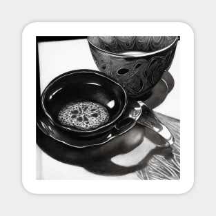 Coffee Retro Monochrome Pointillism Since Vintage Magnet