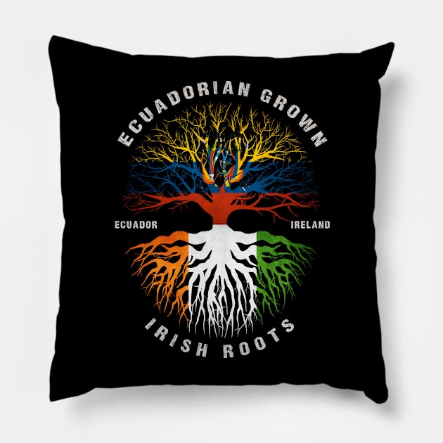 Ecuadorian Grown Irish Roots Ireland Flag Pillow by heart teeshirt