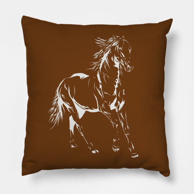 Horse Design- White Pillow by Danispolez_illustrations
