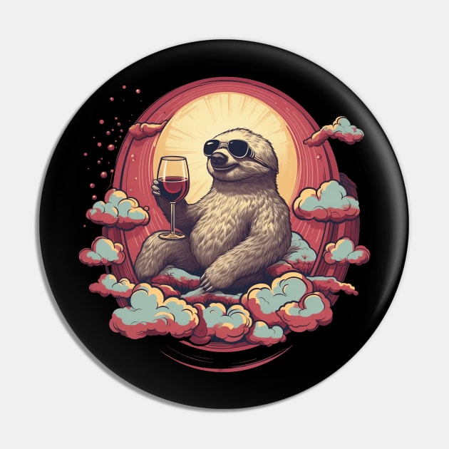 Sloth on Cloud Wine Pin by origato