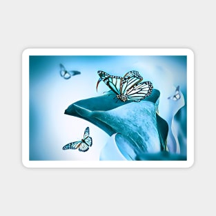 Blue Butterflies Magnet