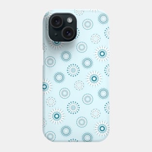 repeating abstract pattern of dotted circles delicate teal Phone Case