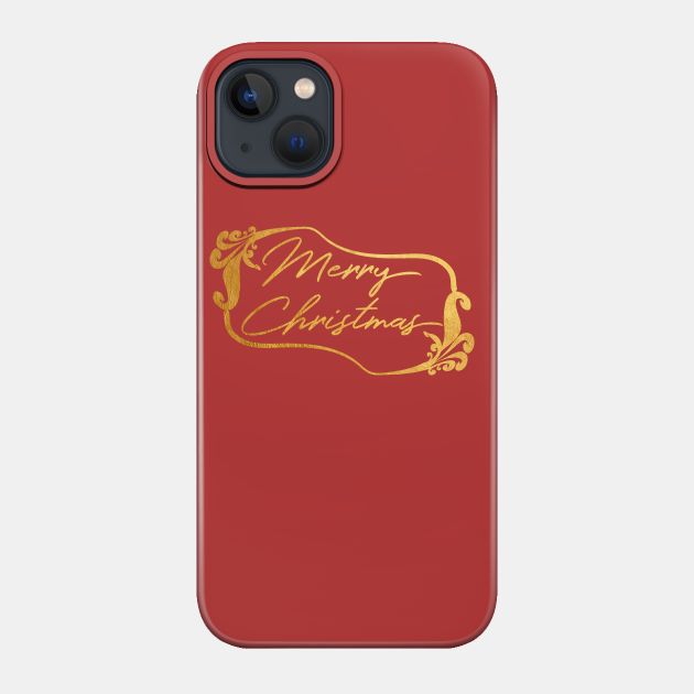 Golden Merry Christmas - Christmas - Phone Case