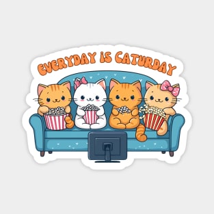 Kittens favorite day is Caturday Magnet