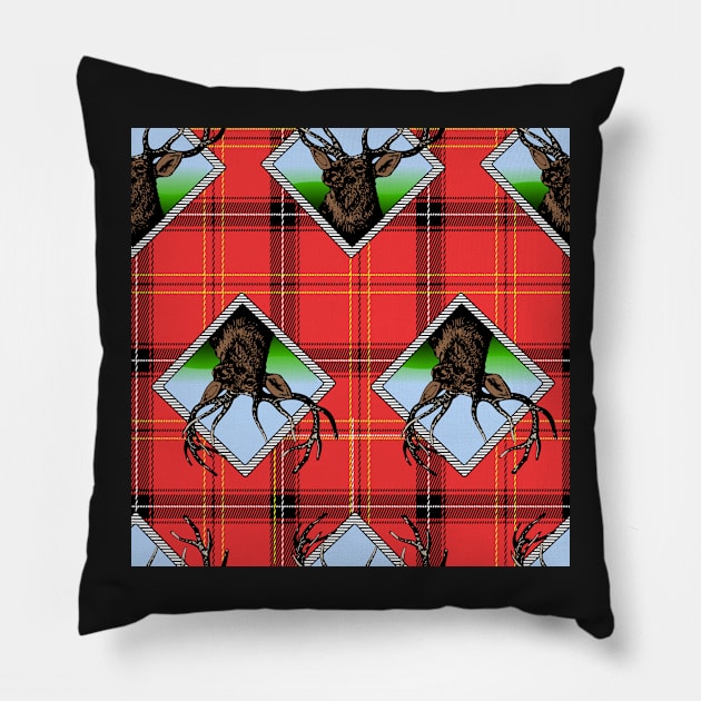 woodsman plaid Pillow by B0red