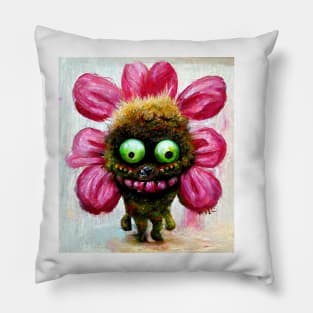 Cute flower plant monster Pillow