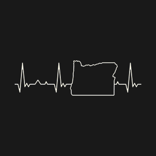 Oregon State USA. Heart. Love. EKG. Pulse. Beat. T-Shirt