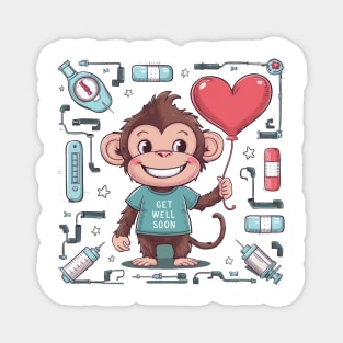 Get Well Soon Cute Monkey Magnet