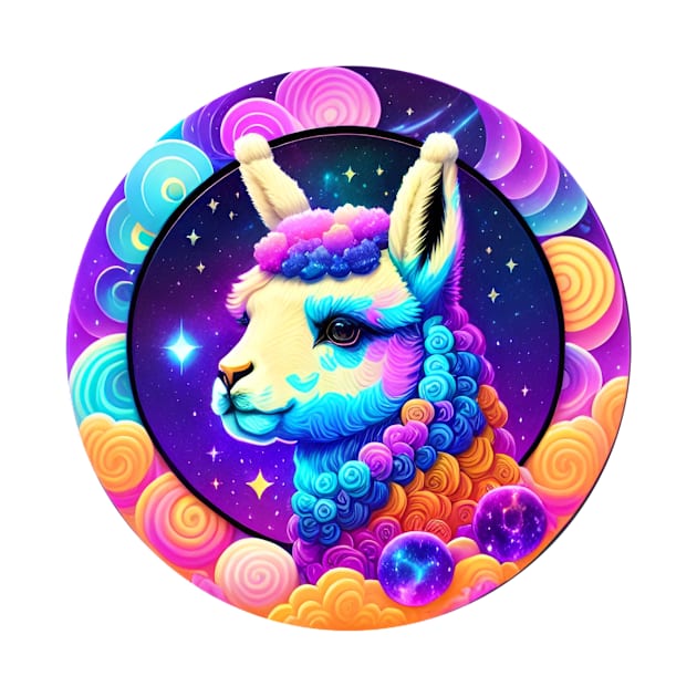 Cute Colorful Llama Funny No Drama Llama by PauLeeArt