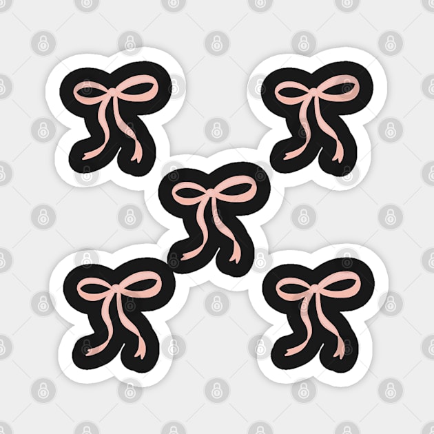 Cute Coquette pale pink ribbon bows bundle pack girly aesthetic this is me if you even care Magnet by JuneNostalgia