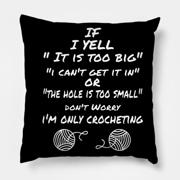 if i yell it is too big i can not get it in or the hole is too small do not worry i am only crocheting crochet Pillow by erbedingsanchez