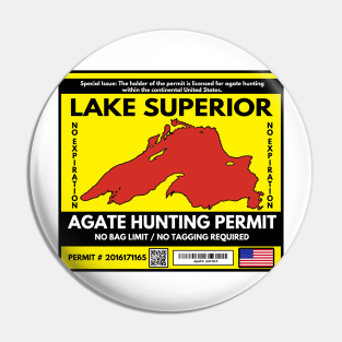 Lake Superior Agate Hunter Permit Pin