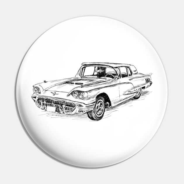 Antique Ford Thunderbird Car Pin by rachelsfinelines