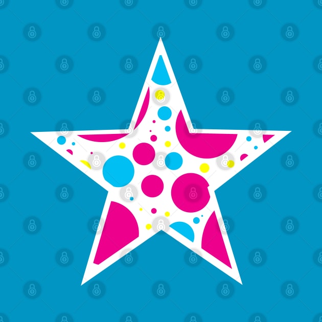 Multicolor Polka Dot White Star by bumblefuzzies