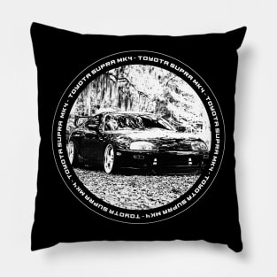 TOYOTA SUPRA MK4 Black 'N White 4 (Black Version) Pillow