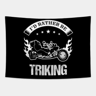 Retro Triker Trike Motorcycle Rather be Triking Motor Trikes Gift Patch Tapestry