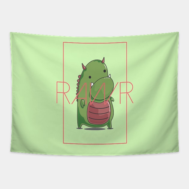 Monsters go rawr Tapestry by rmagbanua