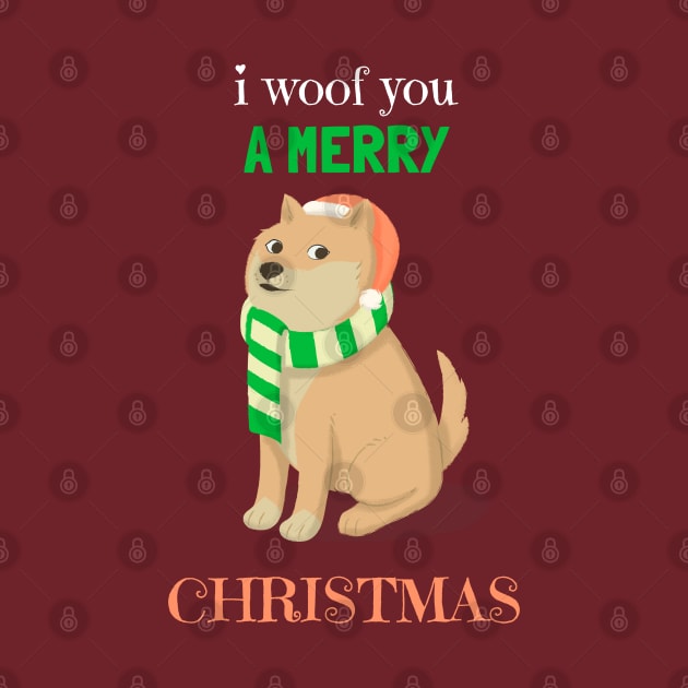 I Woof You A Merry Christmas by Lab Of Creative Chaos