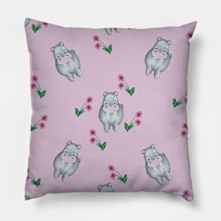 Happypotamus Pink Pillow