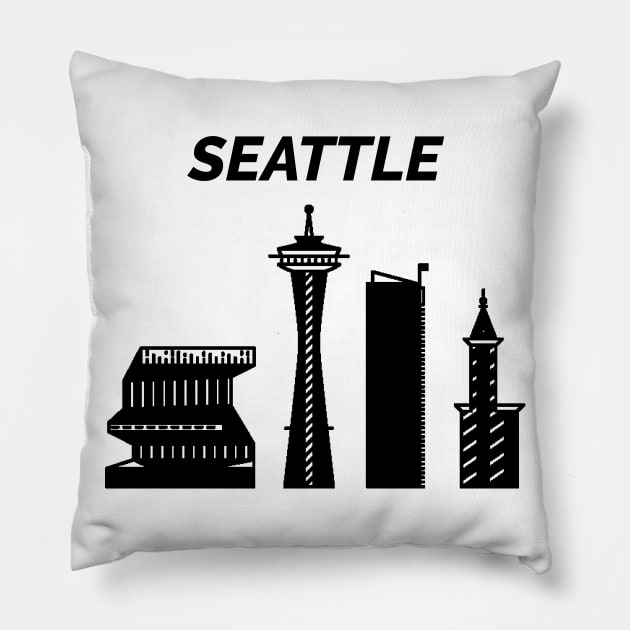 Seattle City, Washington, USA Pillow by maro_00