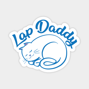 Lap Daddy (white cat) Magnet