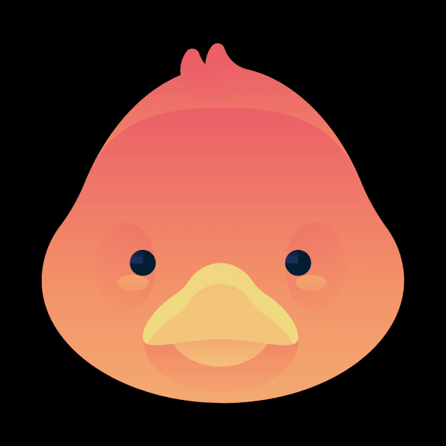 Cute Peach Rubber Duck by InkyArt