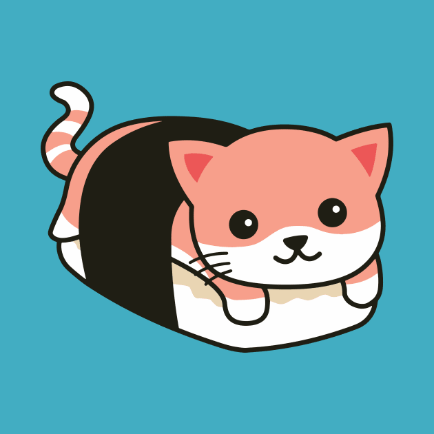 Cute Sushi Cat Roll Drawing by SLAG_Creative