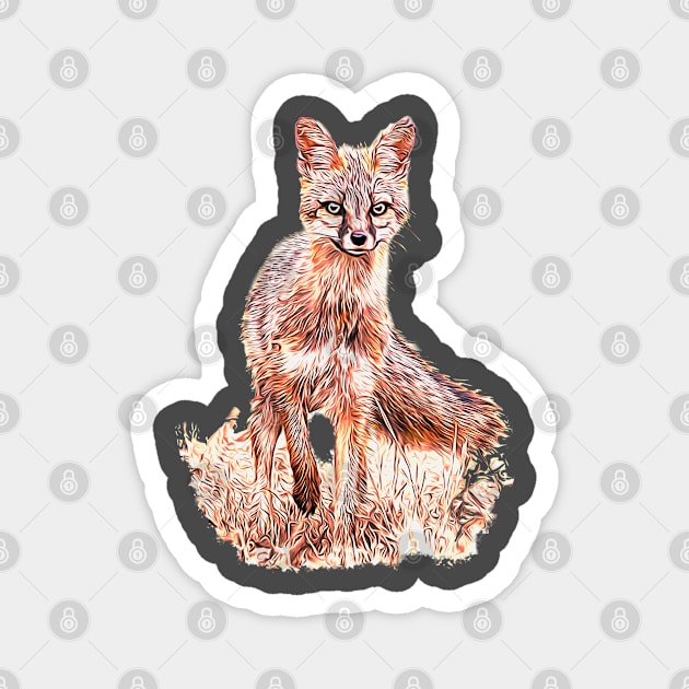 Gray Fox Magnet by Ripples of Time