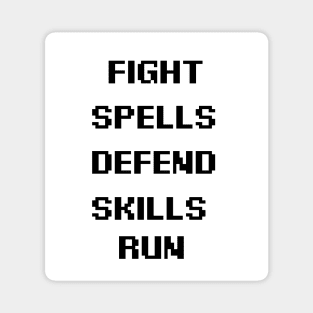 Classic minimalist rpg video game menu options Magnet