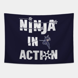 Ninja in Action Tapestry