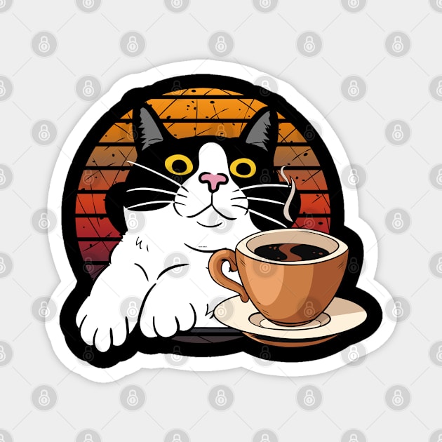 cat and coffee Magnet by HamriDesign