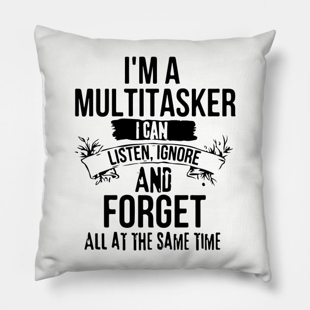 Funny Dark Humor Multitasker Loves Multitasking Joke with Procrastinate Gen Z Humor Pillow by Mochabonk