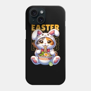 Easter bunny cat eating ramen Phone Case