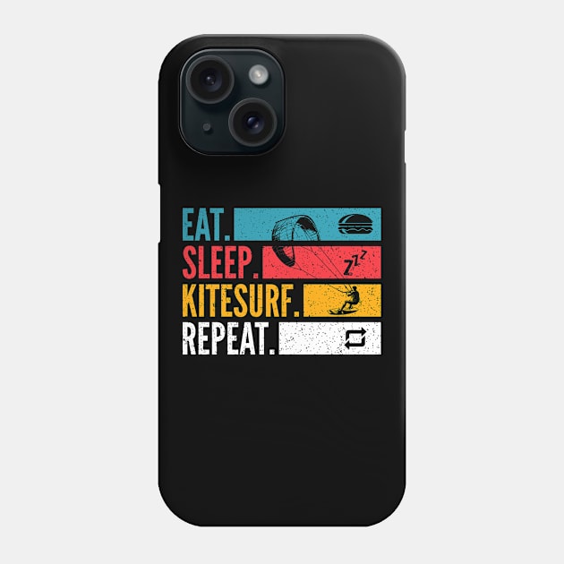 Eat Sleep Kitesurf Repeat Kitesurfing Phone Case by Primo Style